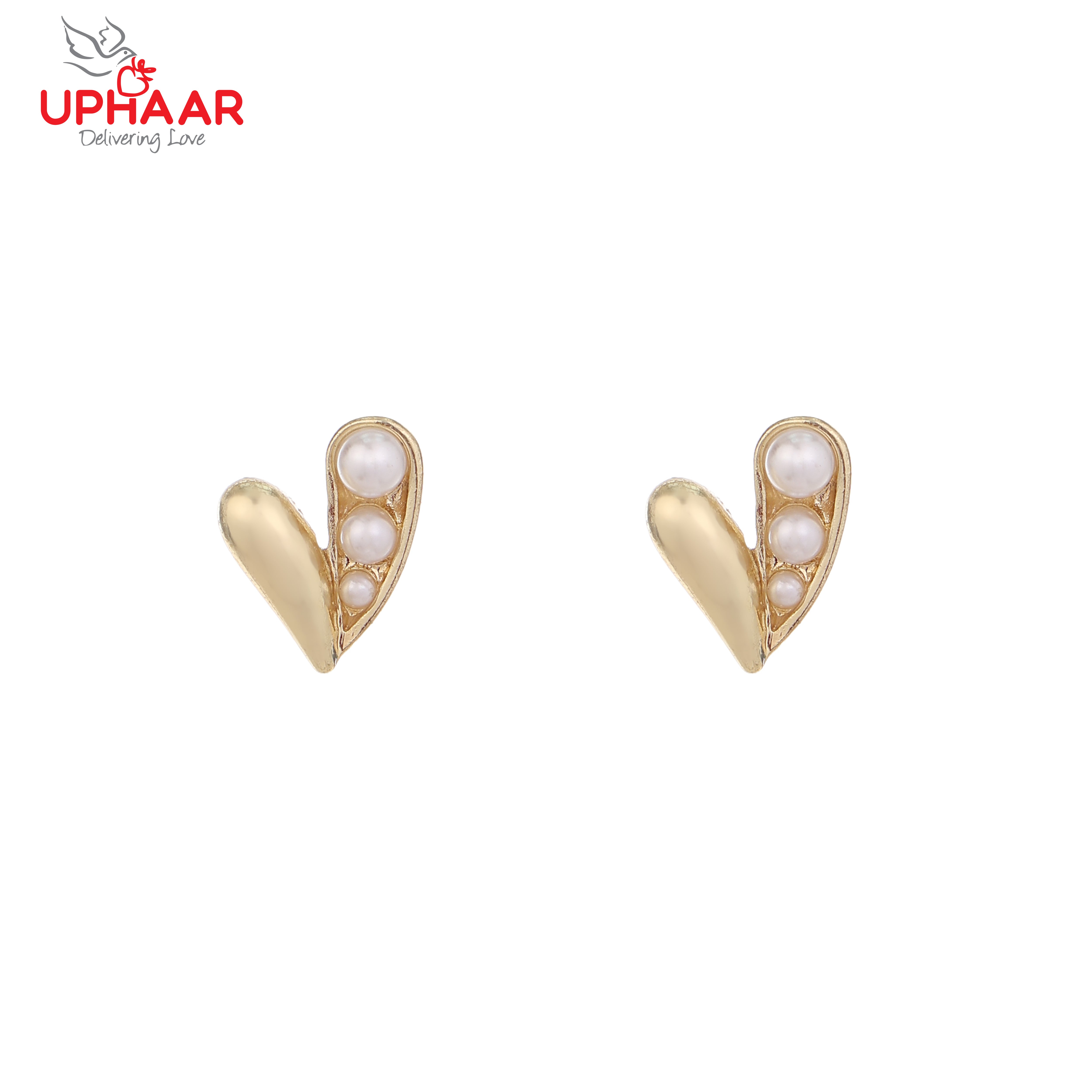 Korean-Style Pearlescent Heart Studs